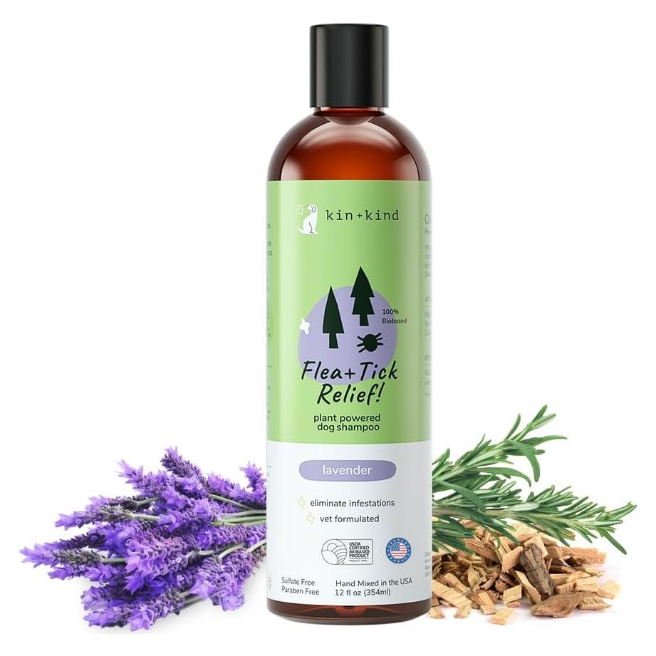 Champú para Perros kin+kind 354.88 ml - Previene Pulgas y Garrapatas