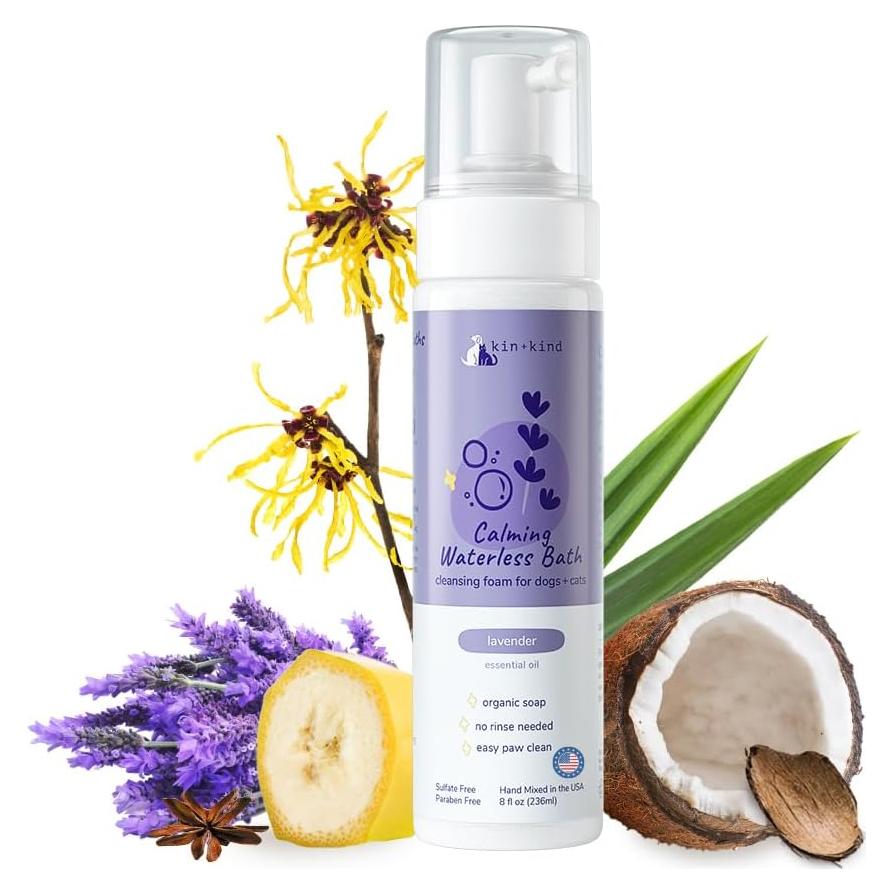 Champú Seco Sin Enjuague kin+kind para Perros 236.6 ml - Lavanda