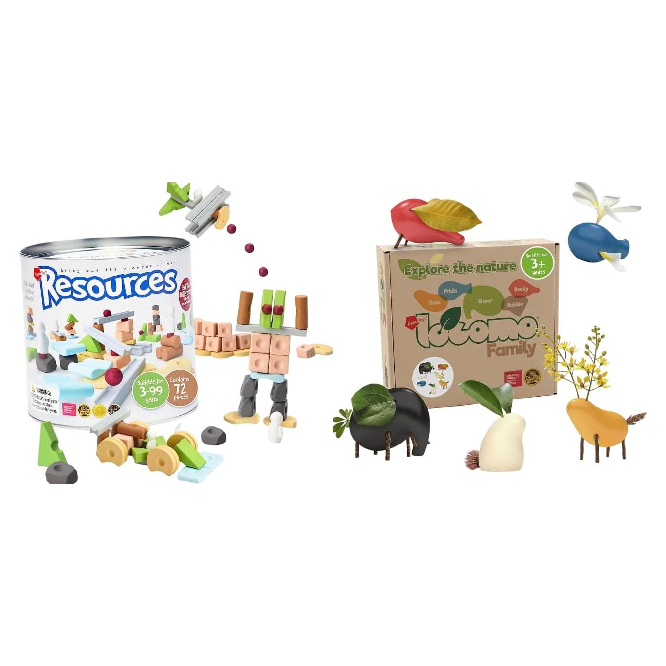 Juego de Construcción Montessori Taksa Toys 72 Piezas + 5 Animales