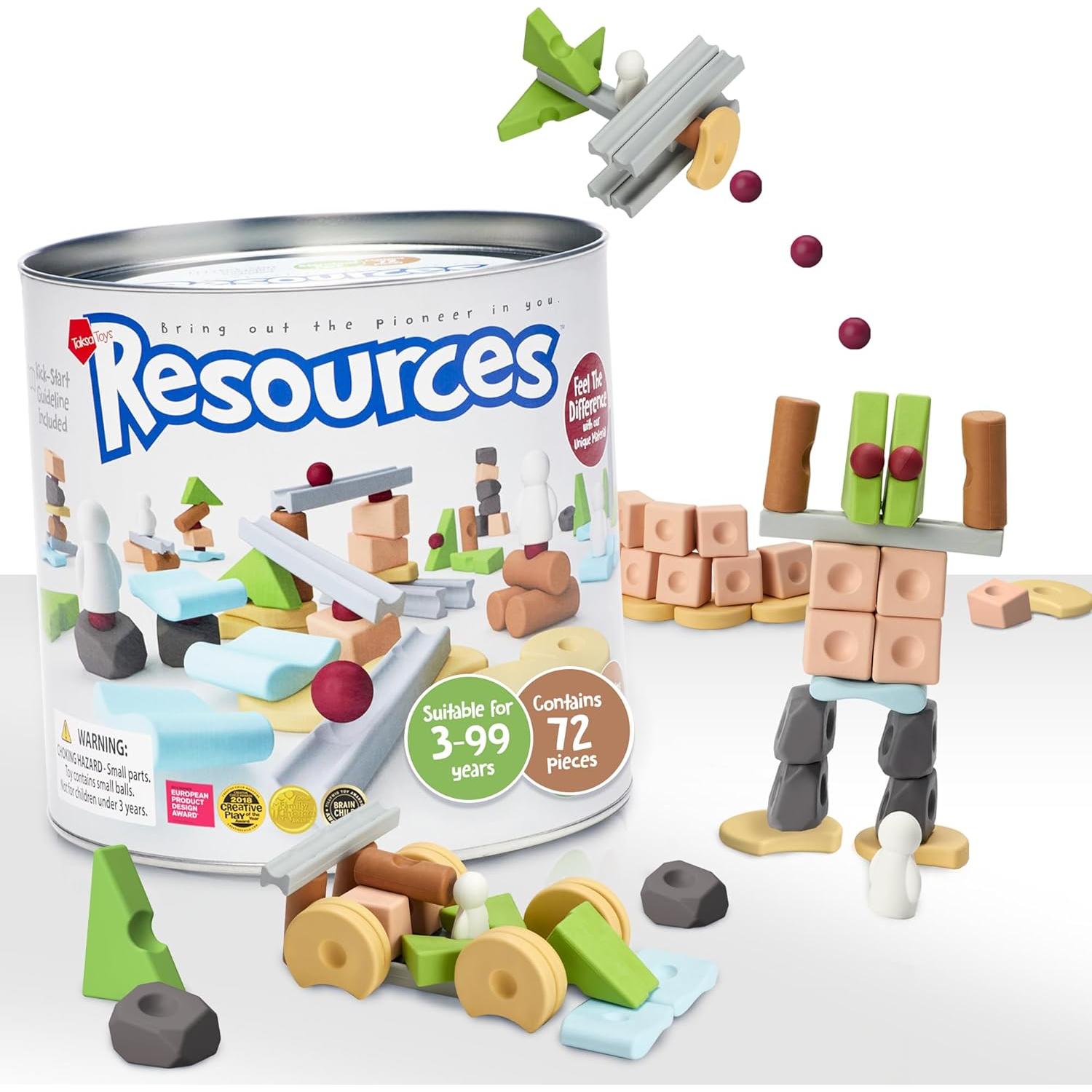 Juego de Construcción Montessori Taksa Toys 72 Piezas + 5 Animales