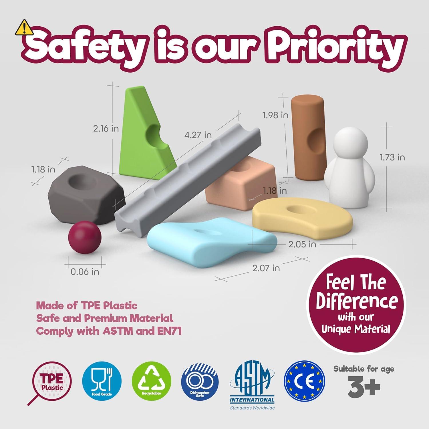 Juego de Construcción Montessori Taksa Toys 72 Piezas + 5 Animales