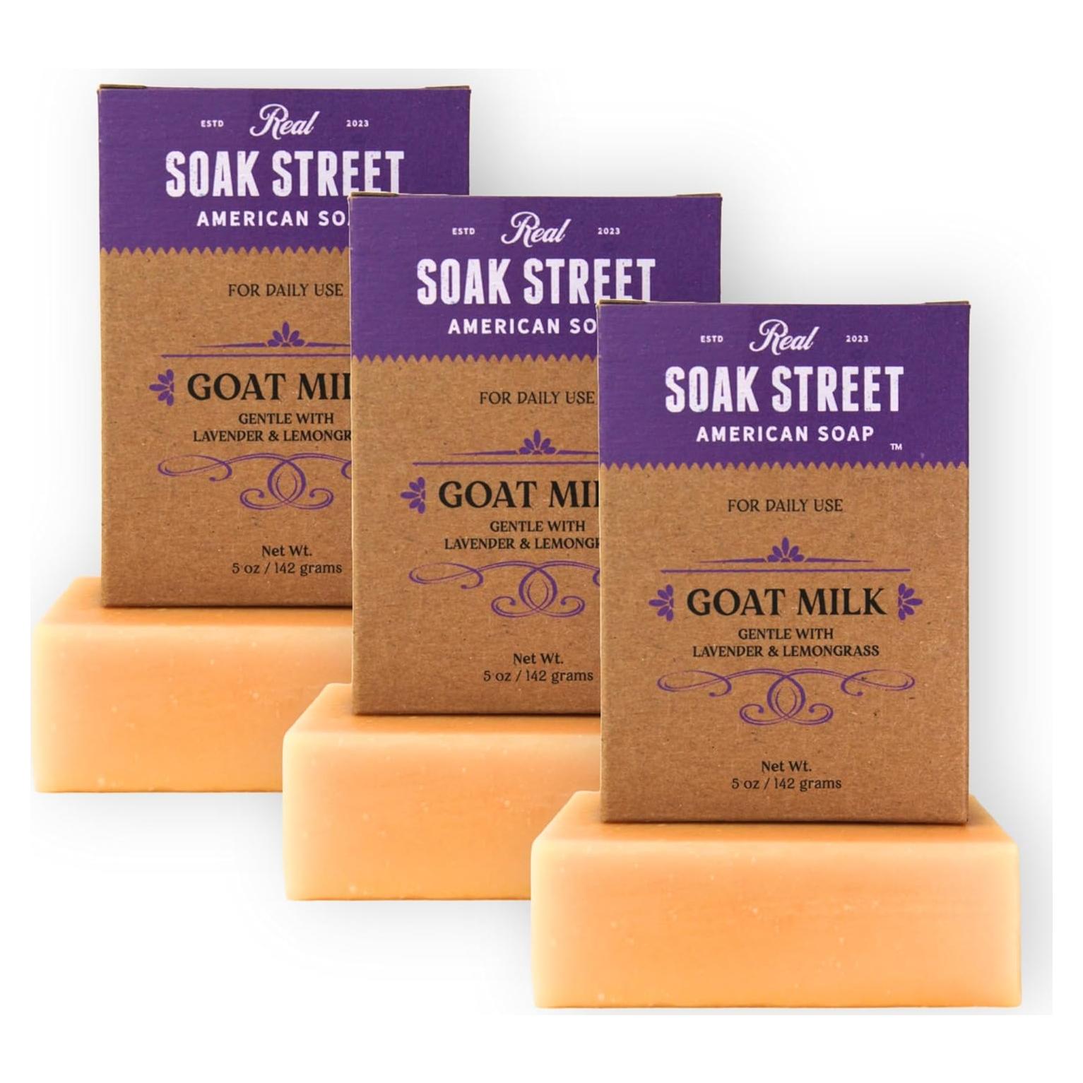 Jabón Natural Hidratante Soak Street con Leche de Cabra 425g