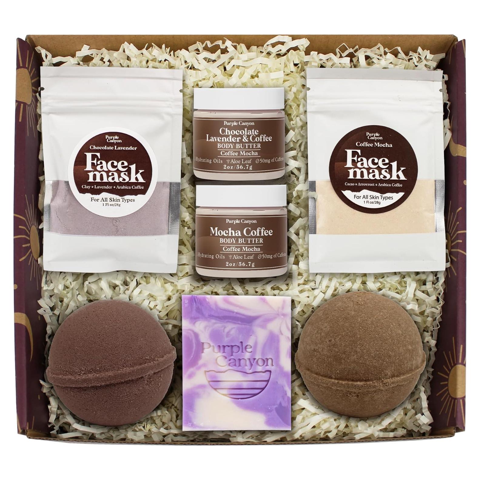 Caja de Regalo Spa 7 Piezas Café Rico Mocha y Lavanda