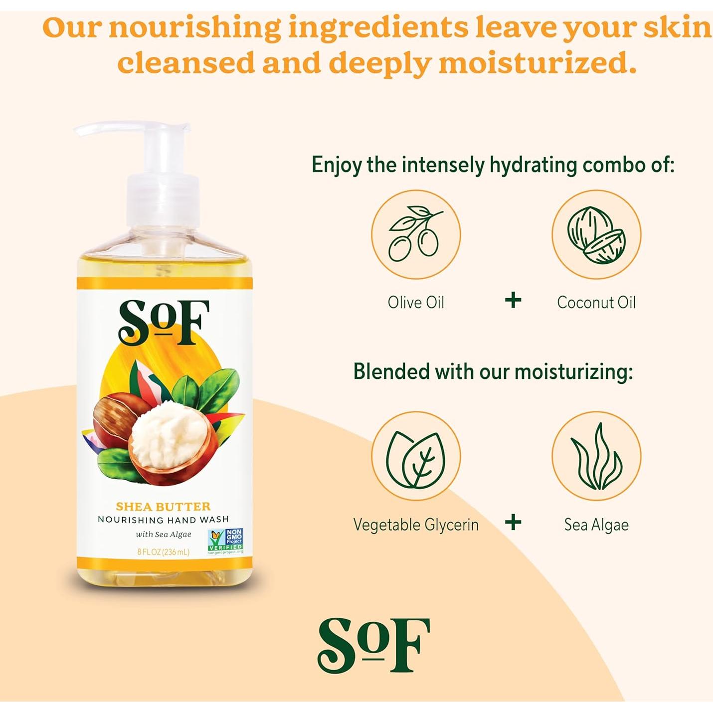 Jabón de Manos Nutritivo SoF Manteca de Karité 6x227g