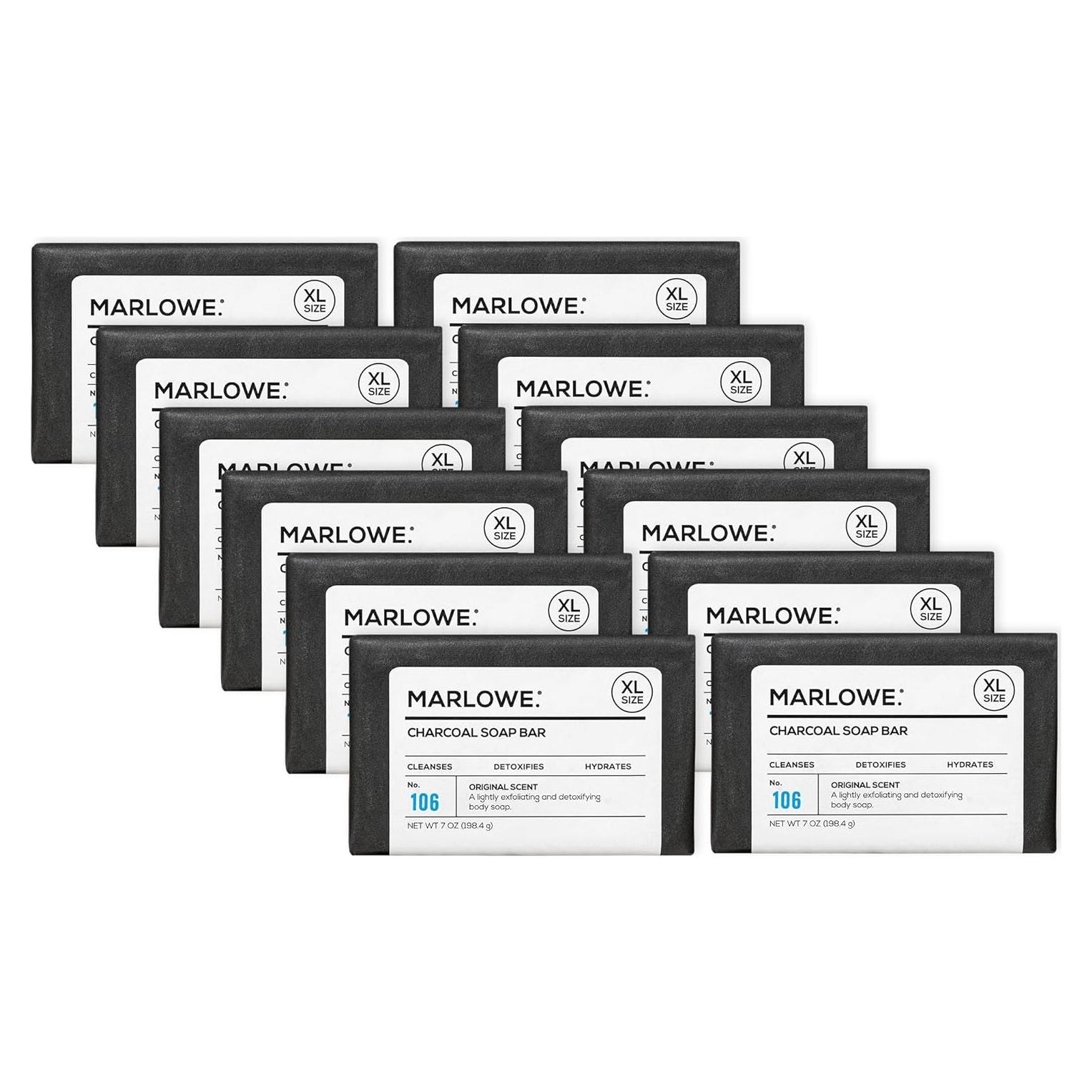 Jabón Corporal MARLOWE No. 106 Carbón 198 g (12 Barras) Hidratante