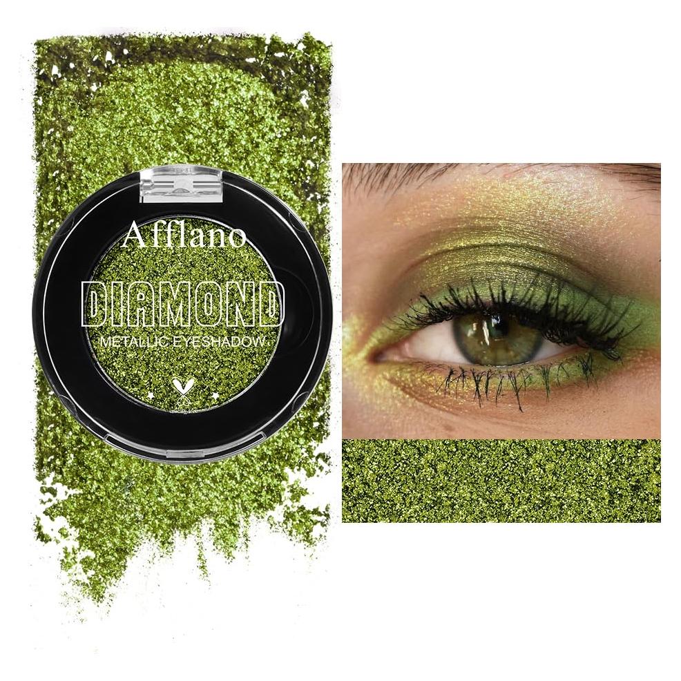 Sombra de Ojos Verde Oliva Metálica Afflano 24H - Paleta Brillante