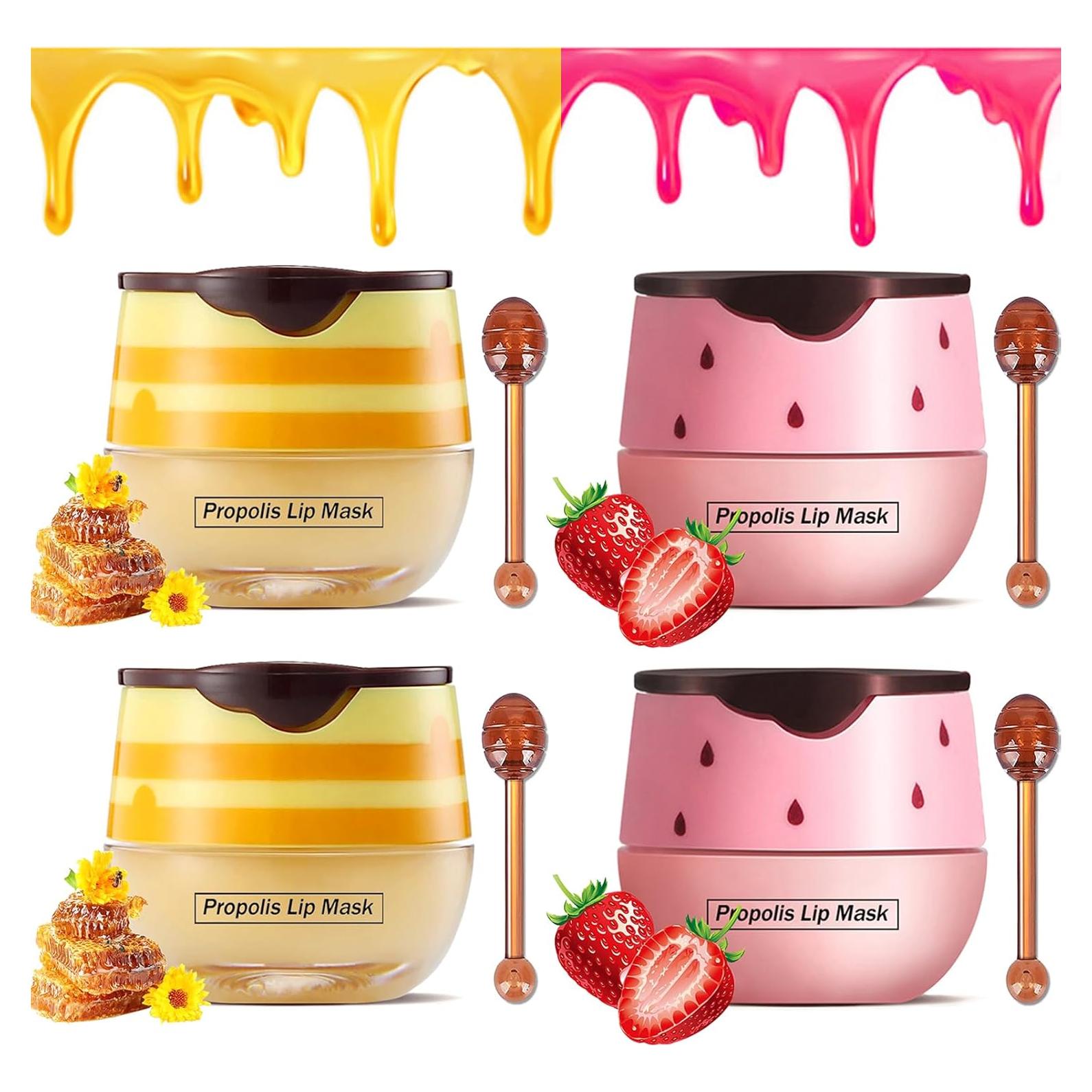 Bálsamo Labial Charm Kiss Miel y Fresa 4PCS Hidratante