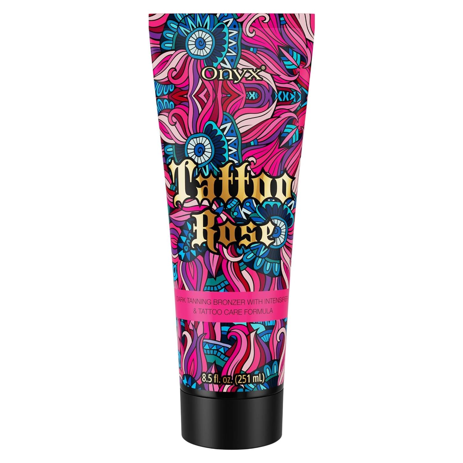 Loción bronceadora Onyx Tattoo Rose 249g - Acelerador Hidratante
