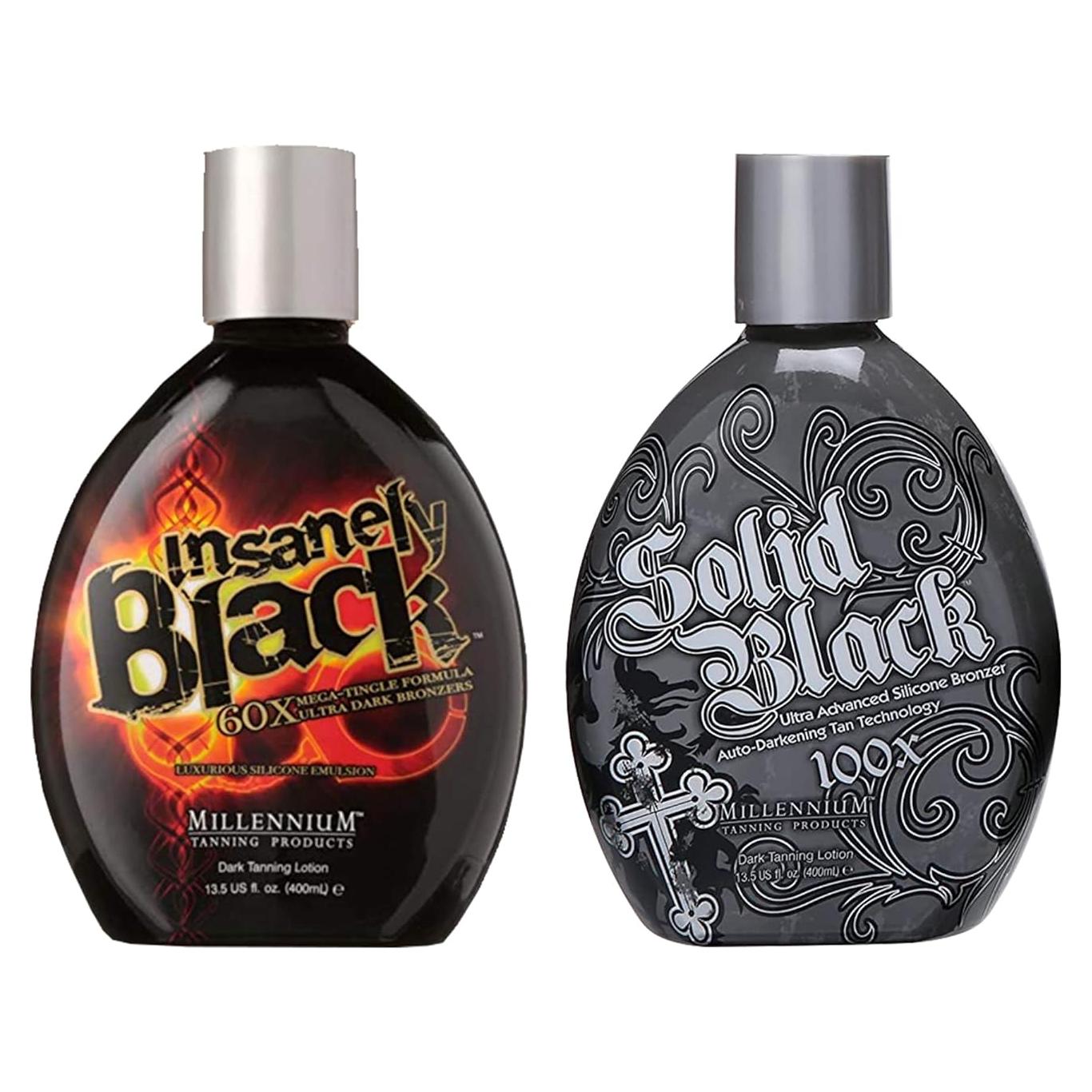 Combo lociones bronceadoras Millennium Negro Sólido 100X y 60X