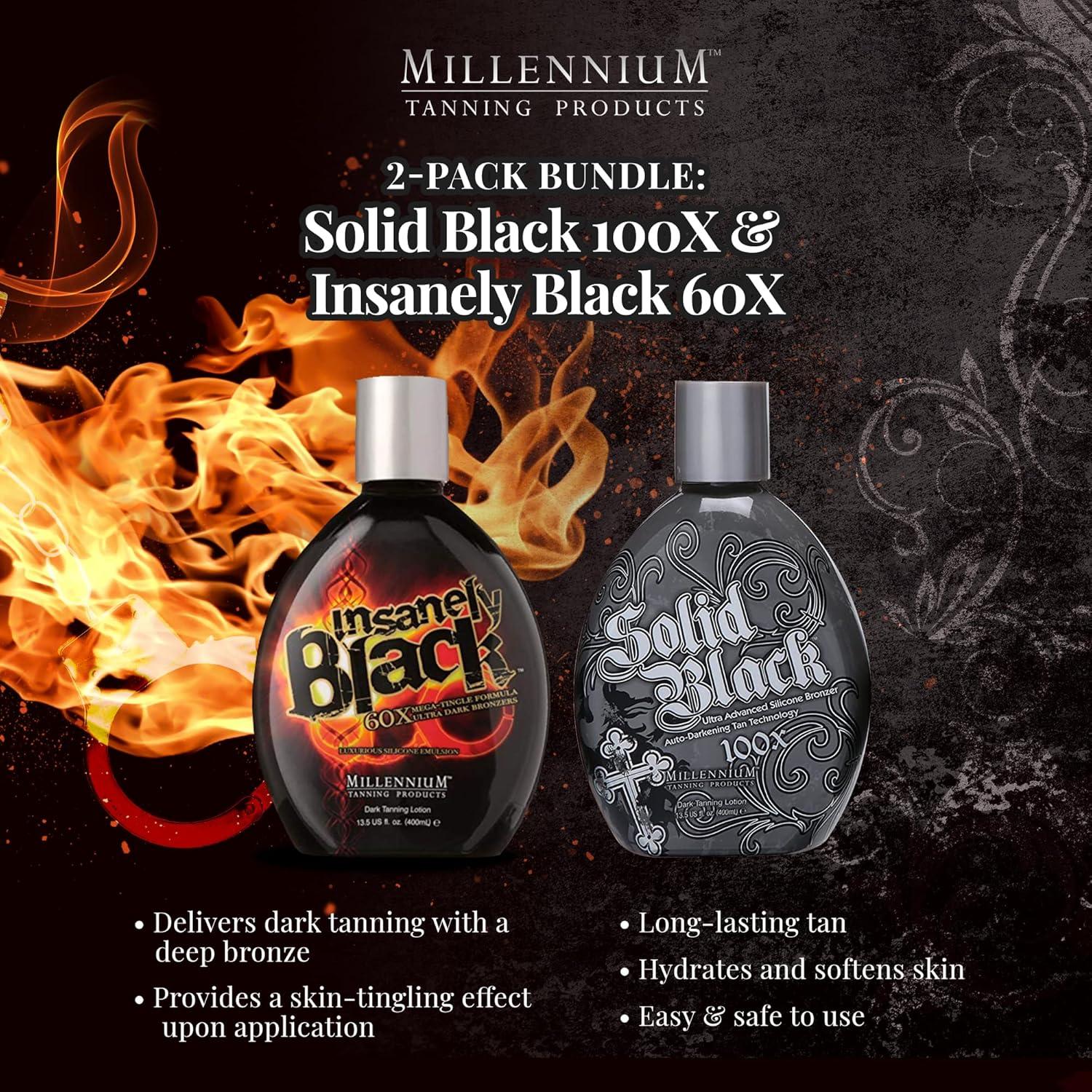 Combo lociones bronceadoras Millennium Negro Sólido 100X y 60X