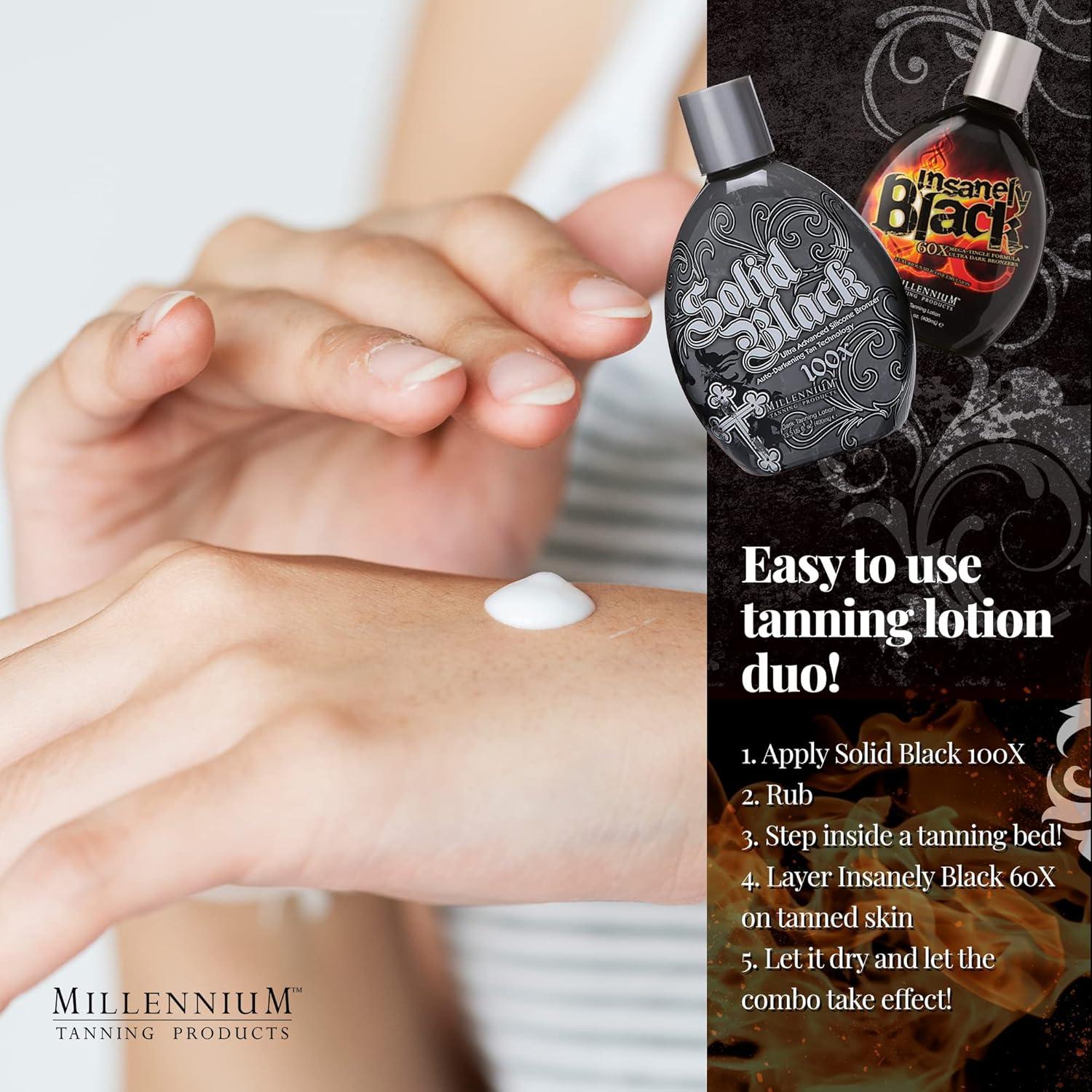 Combo lociones bronceadoras Millennium Negro Sólido 100X y 60X