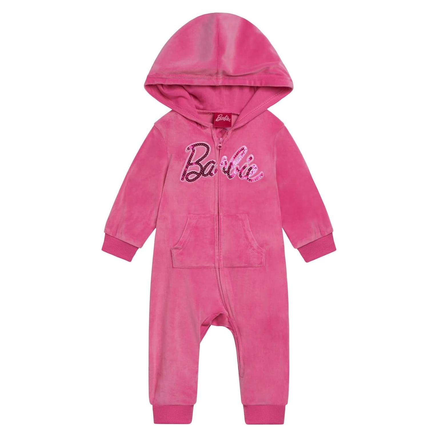 Conjunto Sudadera y Pantalones Barbie Rosa Fucsia Talla 0-2A
