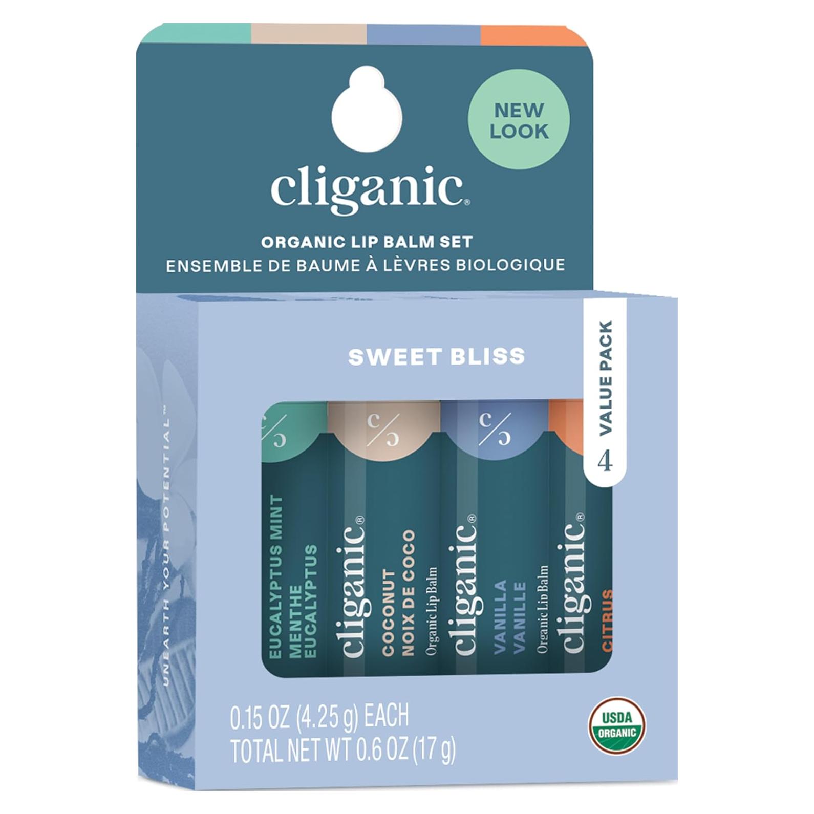 Bálsamo Labial Orgánico Cliganic - 4 Sabores Naturales