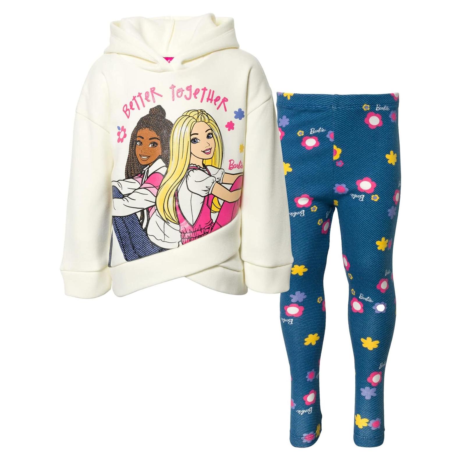 Conjunto sudadera y leggings para niñas Barbie 3T azul/blanco