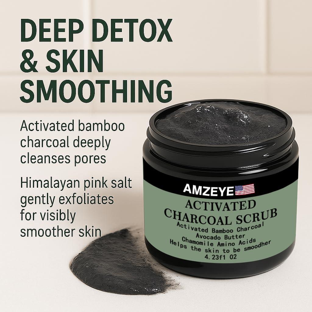 Exfoliante Detox Carbón Activado AMZEYE 159g - Suave y Nutritivo