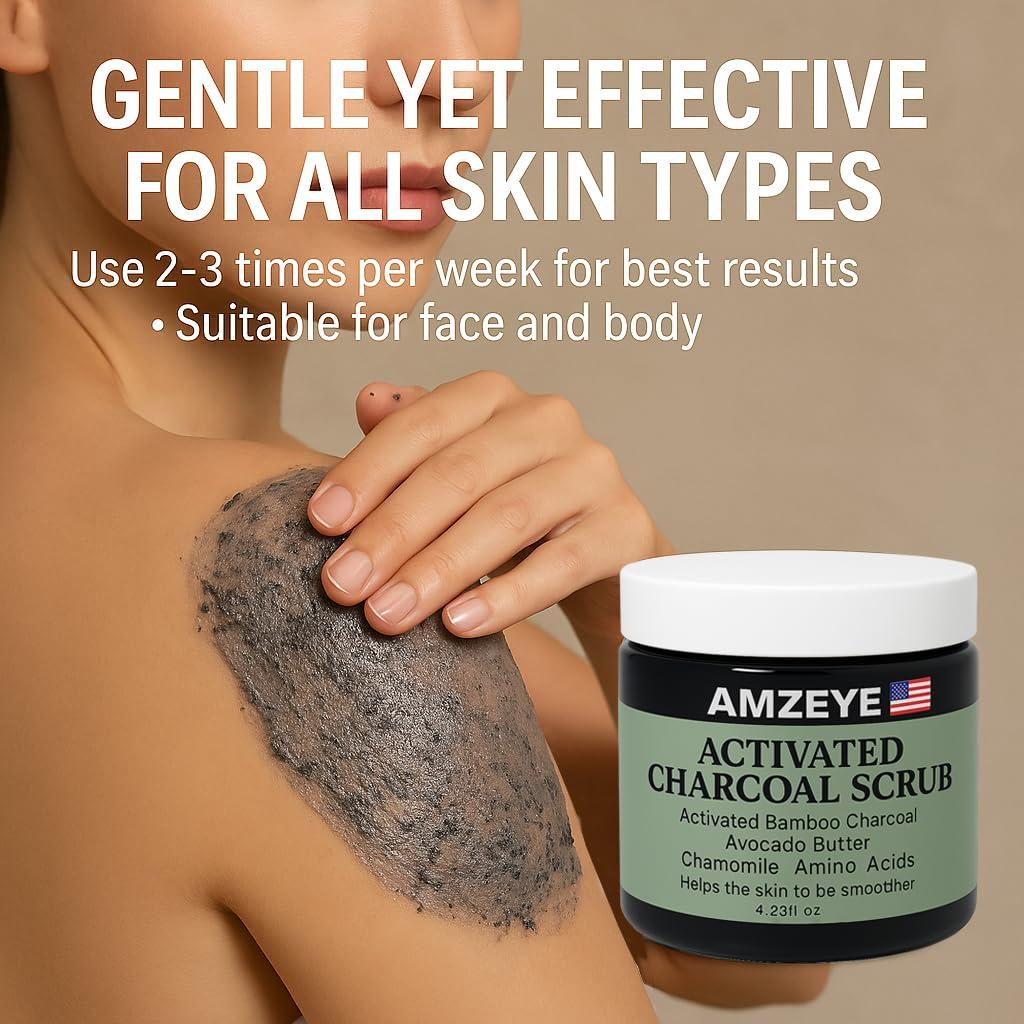 Exfoliante Detox Carbón Activado AMZEYE 159g - Suave y Nutritivo