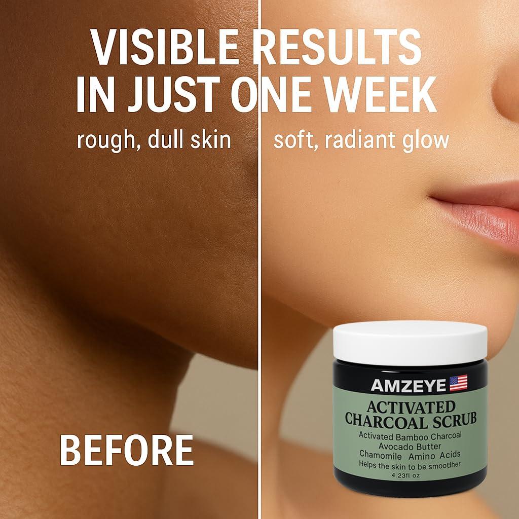 Exfoliante Detox Carbón Activado AMZEYE 159g - Suave y Nutritivo