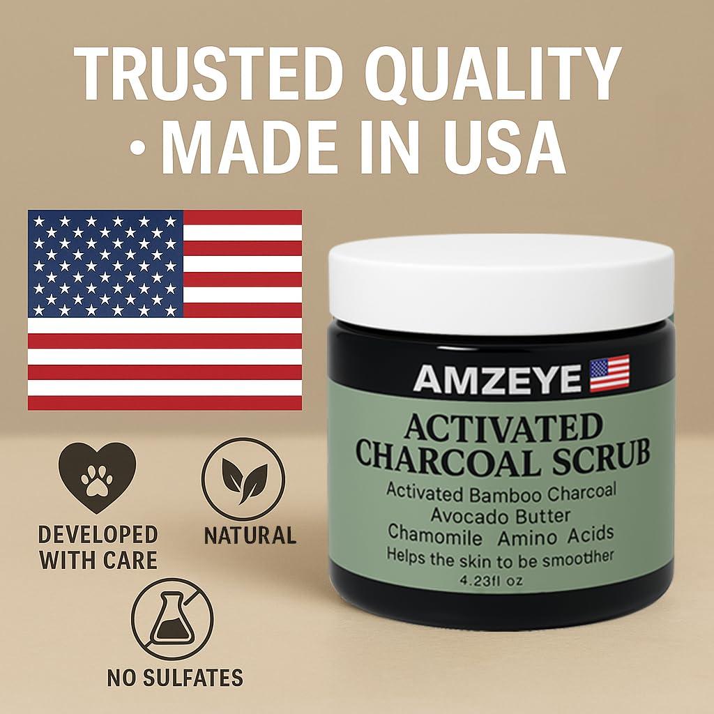 Exfoliante Detox Carbón Activado AMZEYE 159g - Suave y Nutritivo