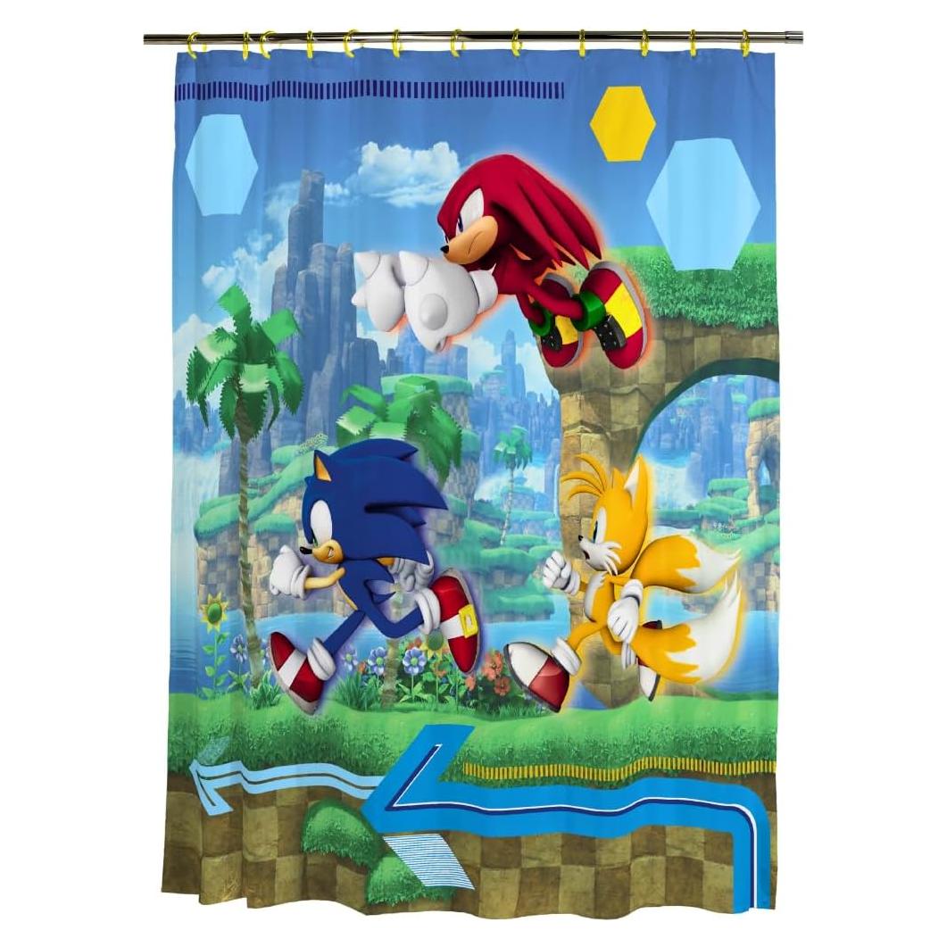Juego de Cortina de Ducha Sonic Franco 13 Piezas 72x72 cm