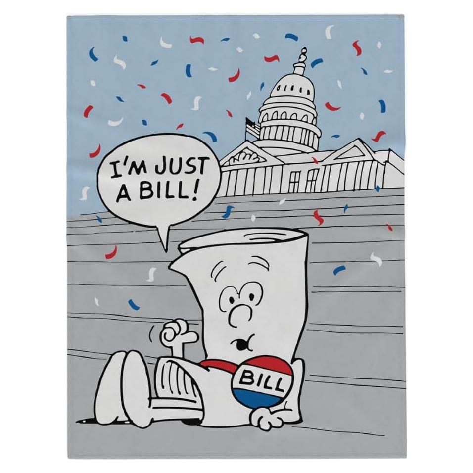 Manta Franco Schoolhouse Rock! 116x152 cm Suave y Acogedora