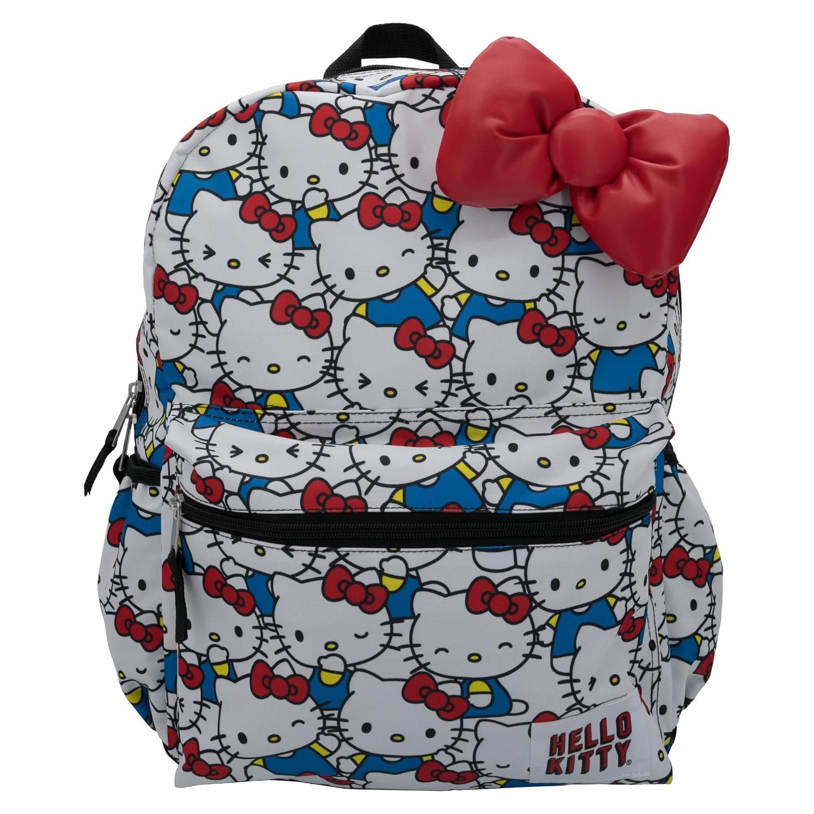 Mochila Hello Kitty 16" (40,6 cm) Kawaii con moño 3D