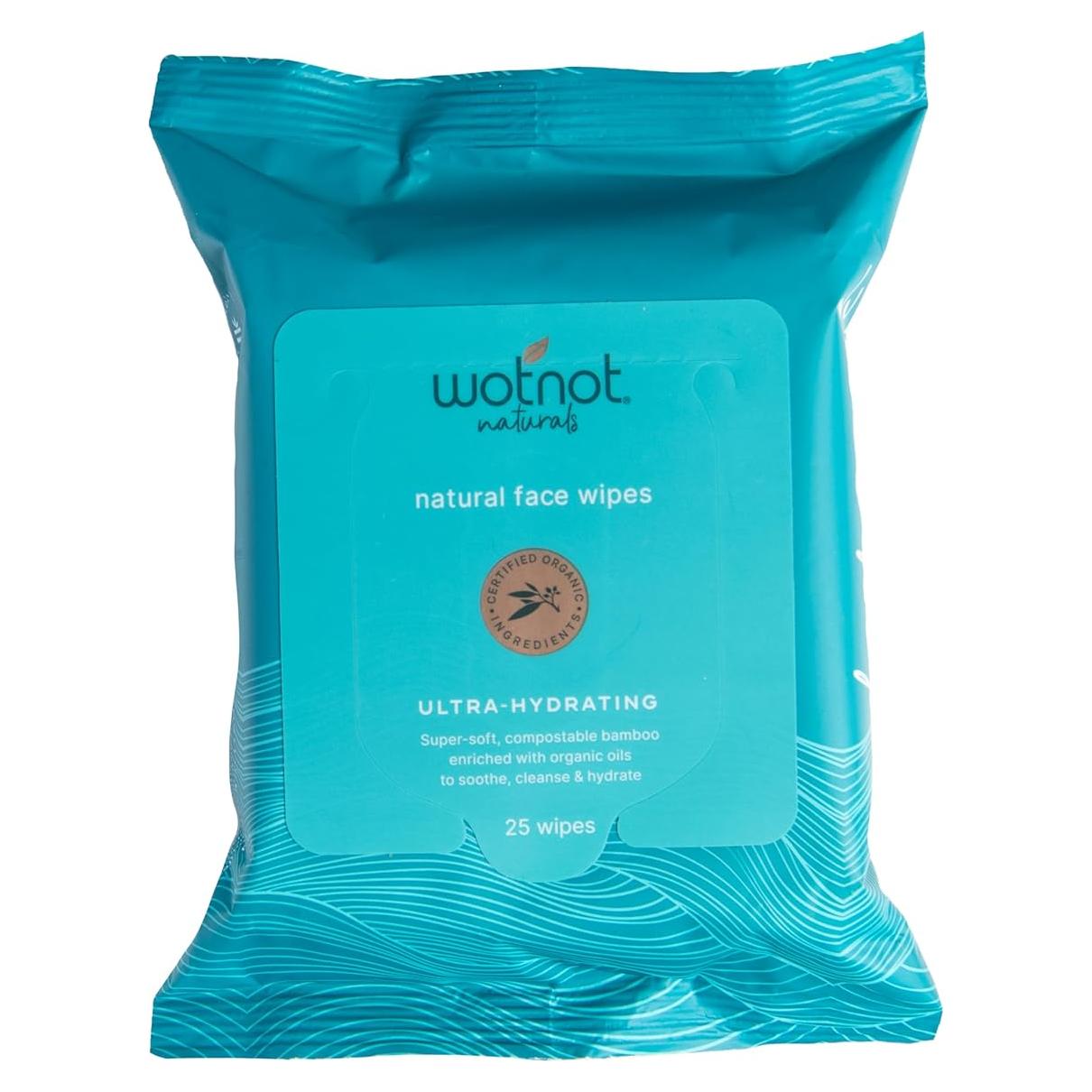 Toallitas Faciales Wotnot Naturals 100% Naturales 25 Unidades