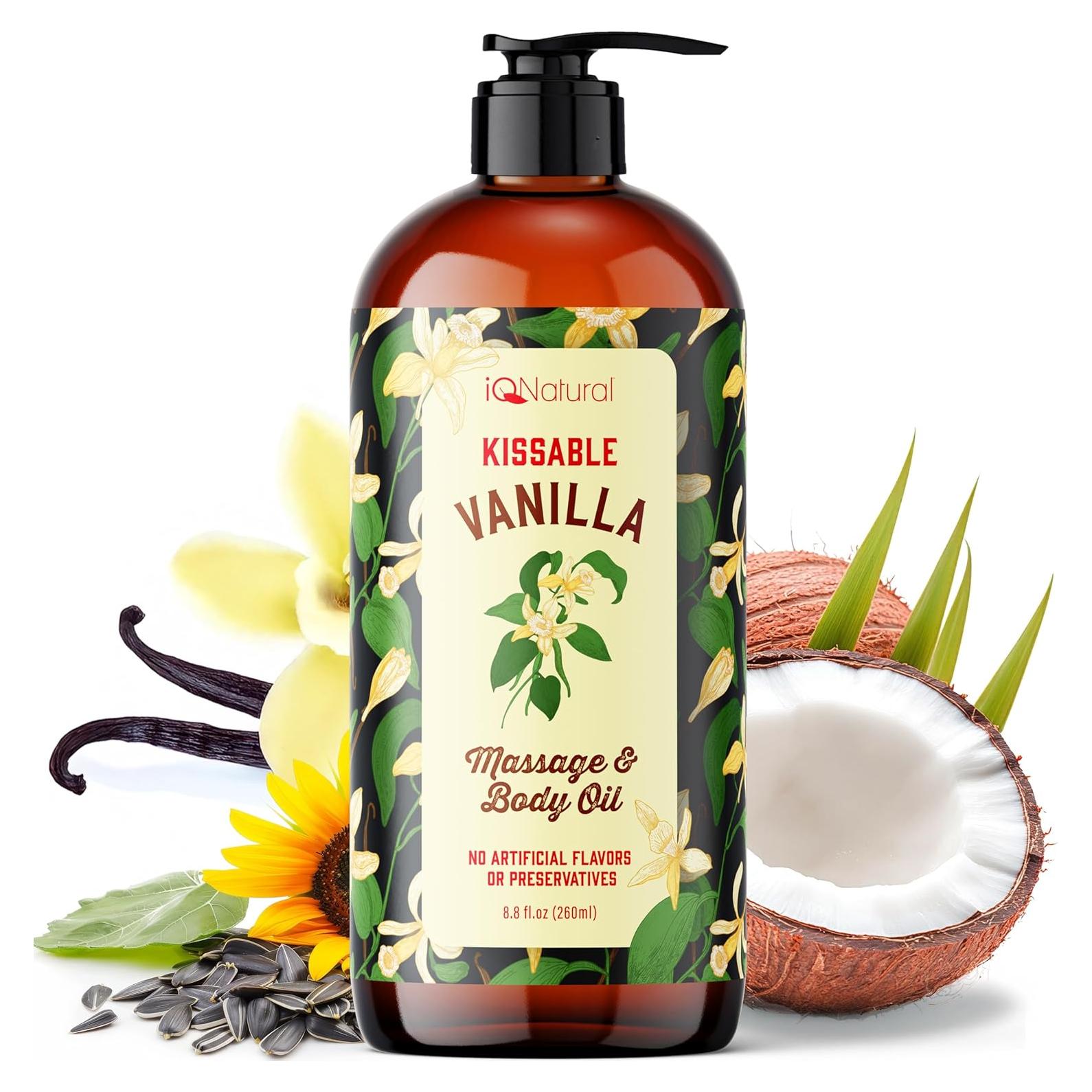 Aceite de Masaje Comestible IQ Natural 226.8g Coco Vainilla