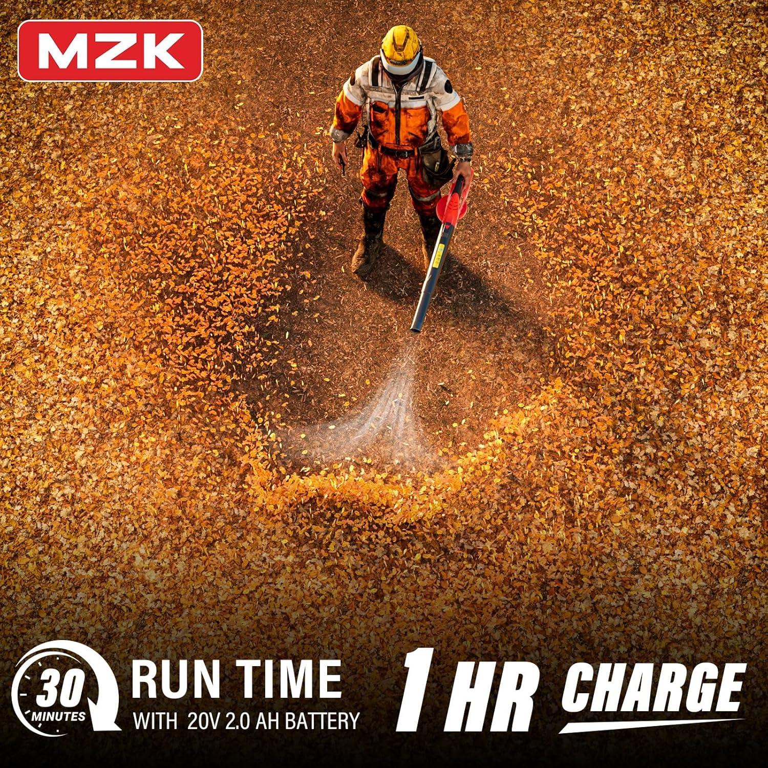 Soplador de Hojas MZK Inalámbrico 20V 2.18kg 140km/h