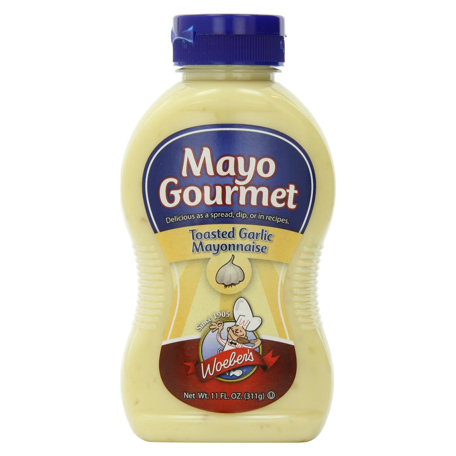 Mayonesa Woebers Ajo Tostado 311 ml - Natural y Sin Gluten