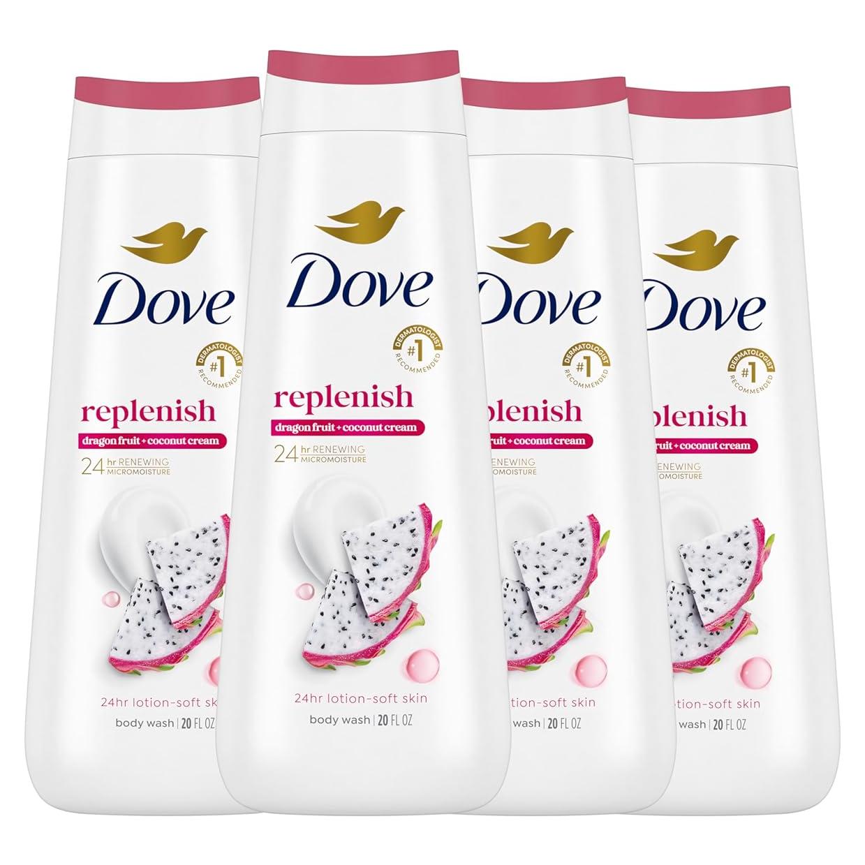 Gel de Ducha Dove Reequilibrante 4x567g Durazno y Leche de Arroz