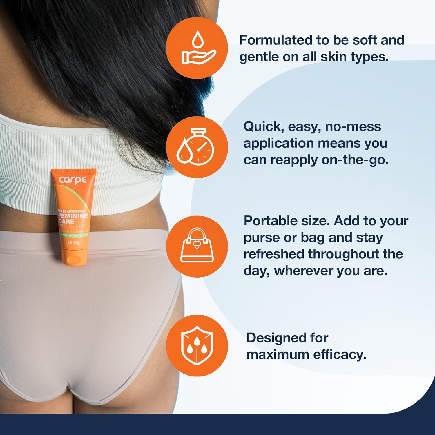 Desodorante Íntimo Carpe para Mujeres 100g pH Equilibrado Durazno