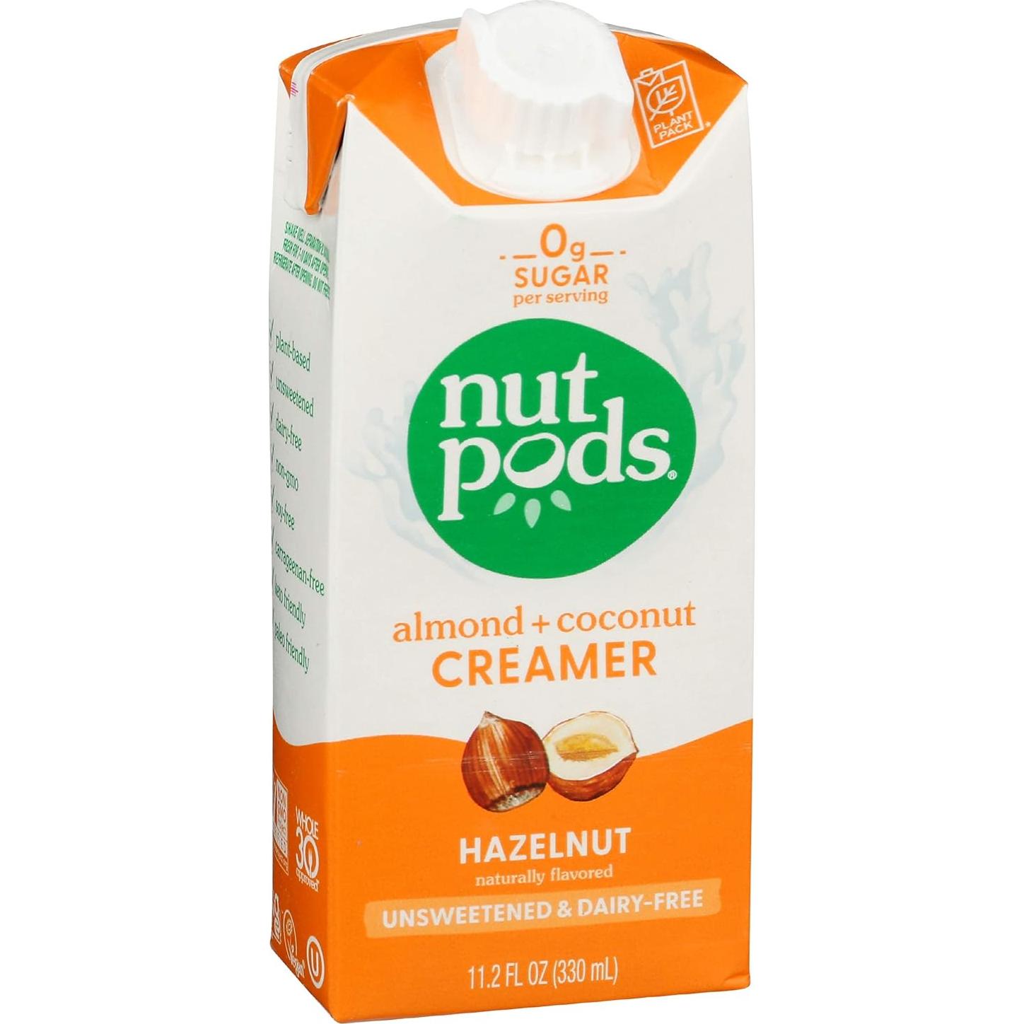 Crema a Base de Lácteos Nut Pods Avellana 330 ml
