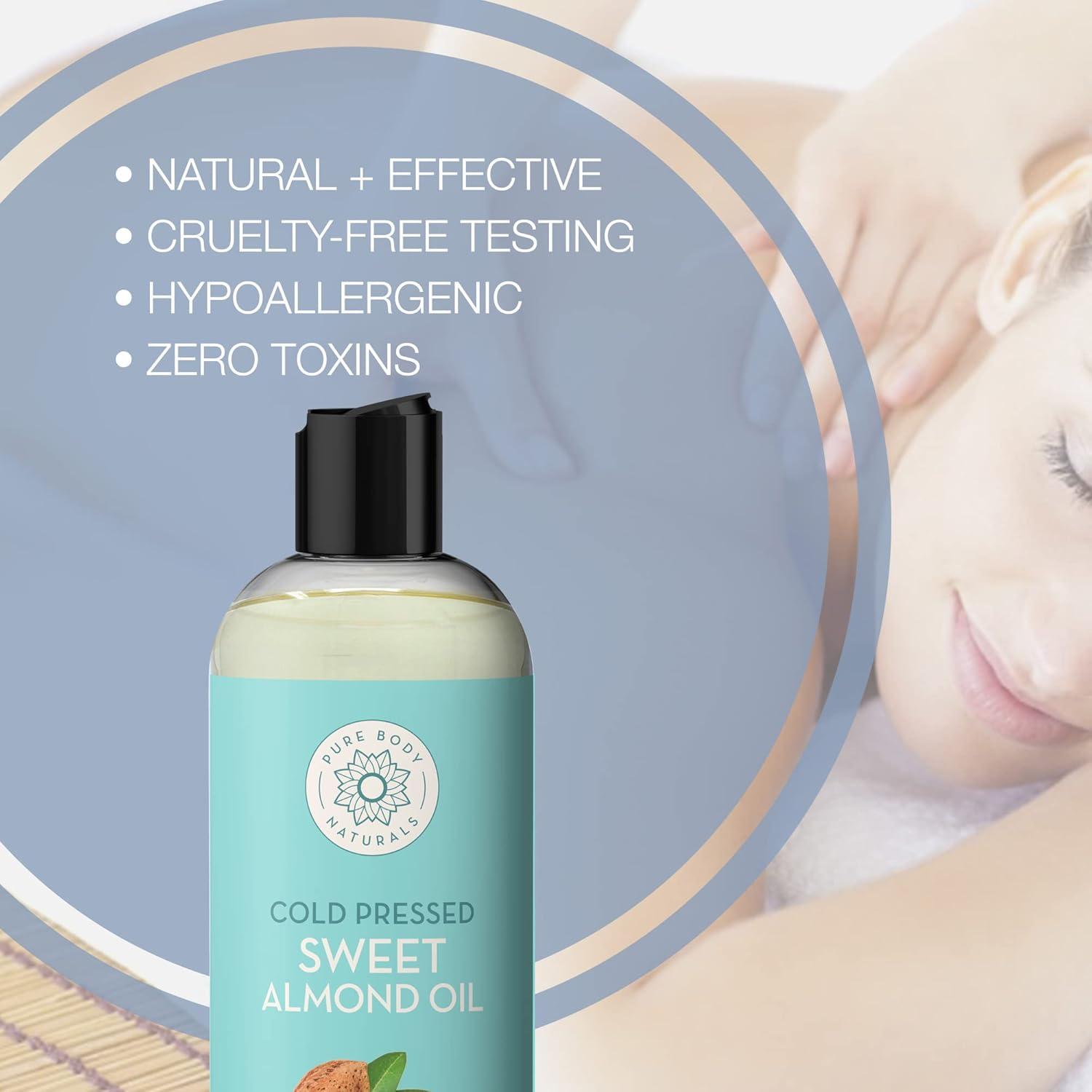 Aceite de Almendra Dulce Pure Body Naturals 473ml Prensado en Frío