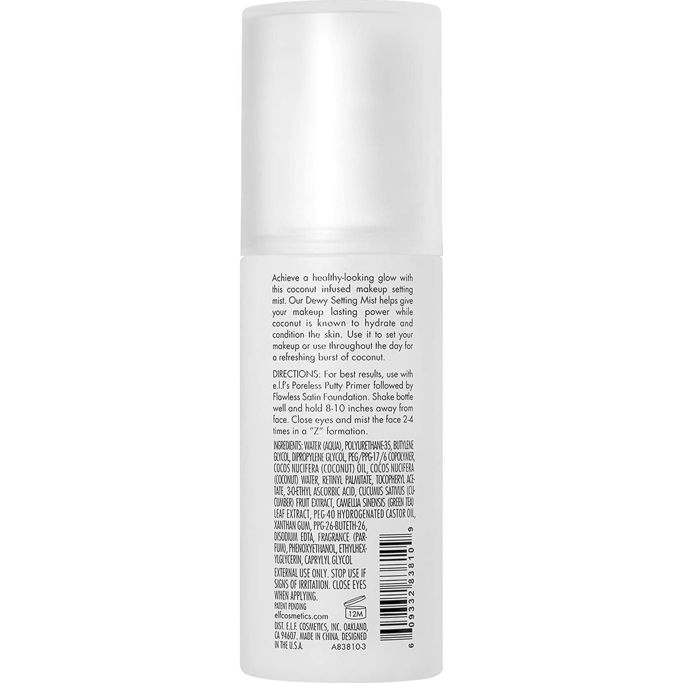 Spray Fijador de Maquillaje e.l.f. Rocío de Coco 80 ml