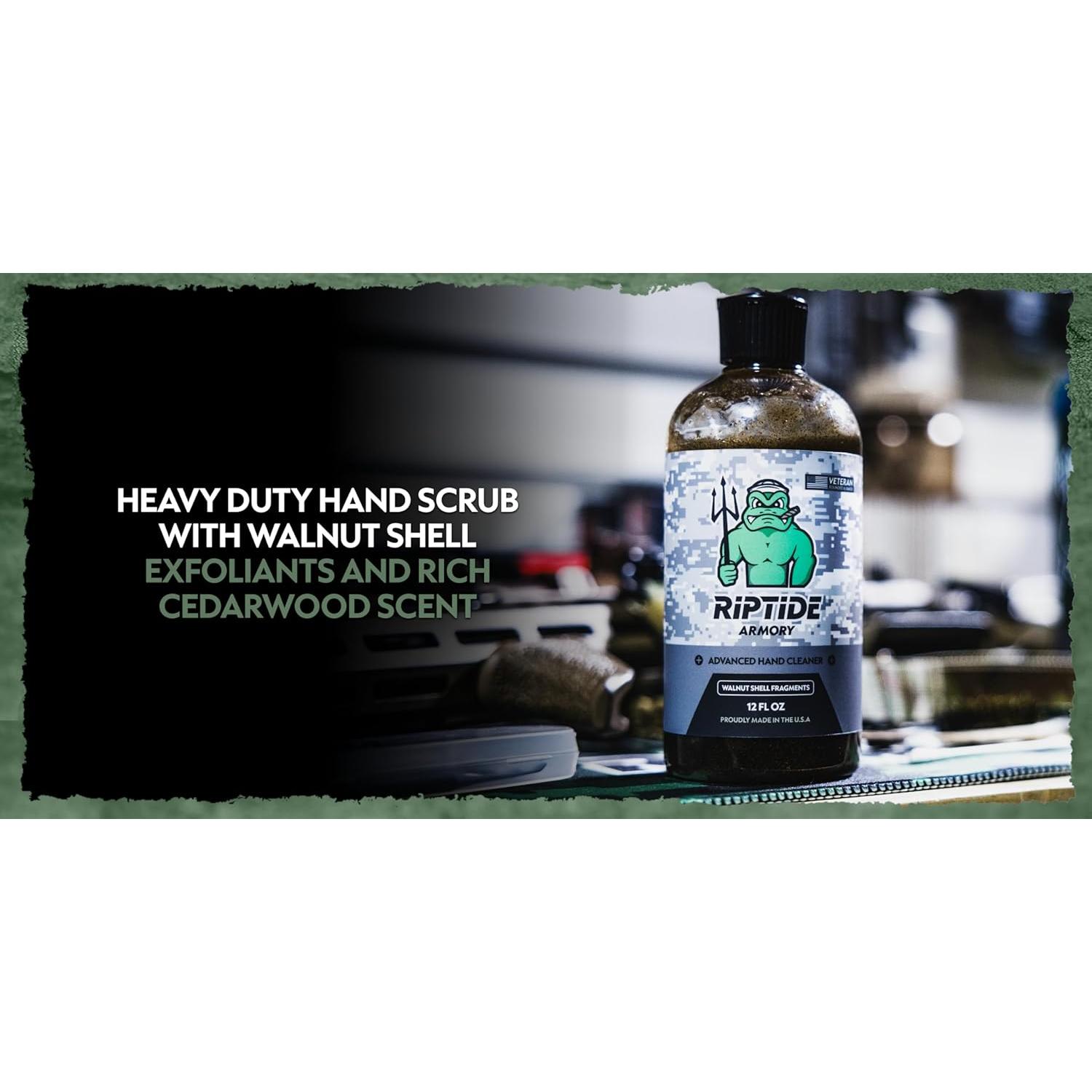 Limpiador de Manos Riptide Armory 355ml con Cáscara de Nuez