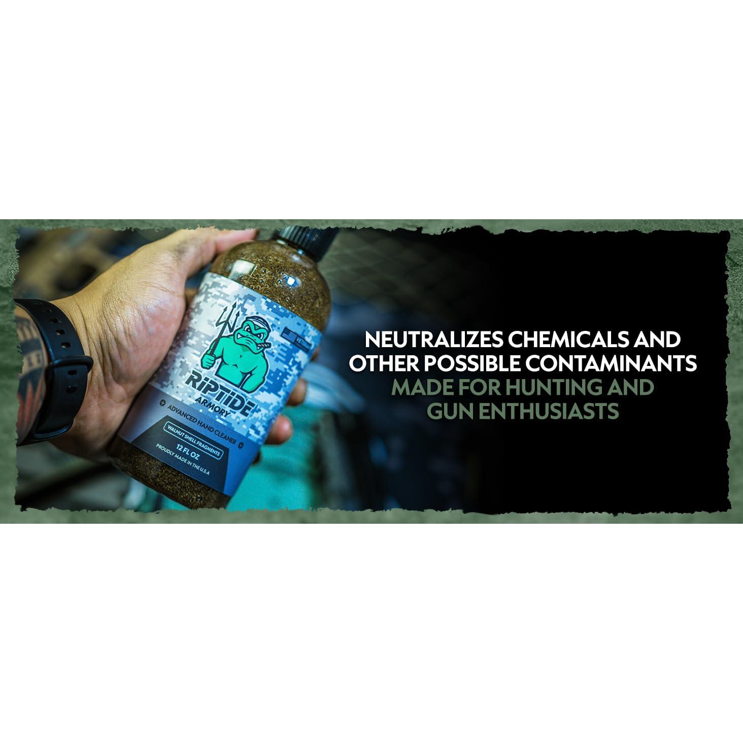 Limpiador de Manos Riptide Armory 355ml con Cáscara de Nuez