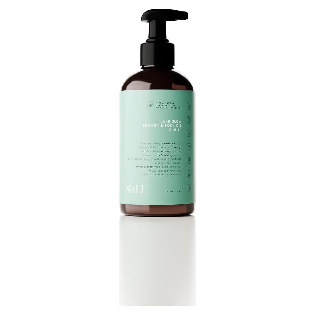 NALU Aceite de Ducha y Cuerpo 2-en-1 Orgánico 236 ml - Hidratante