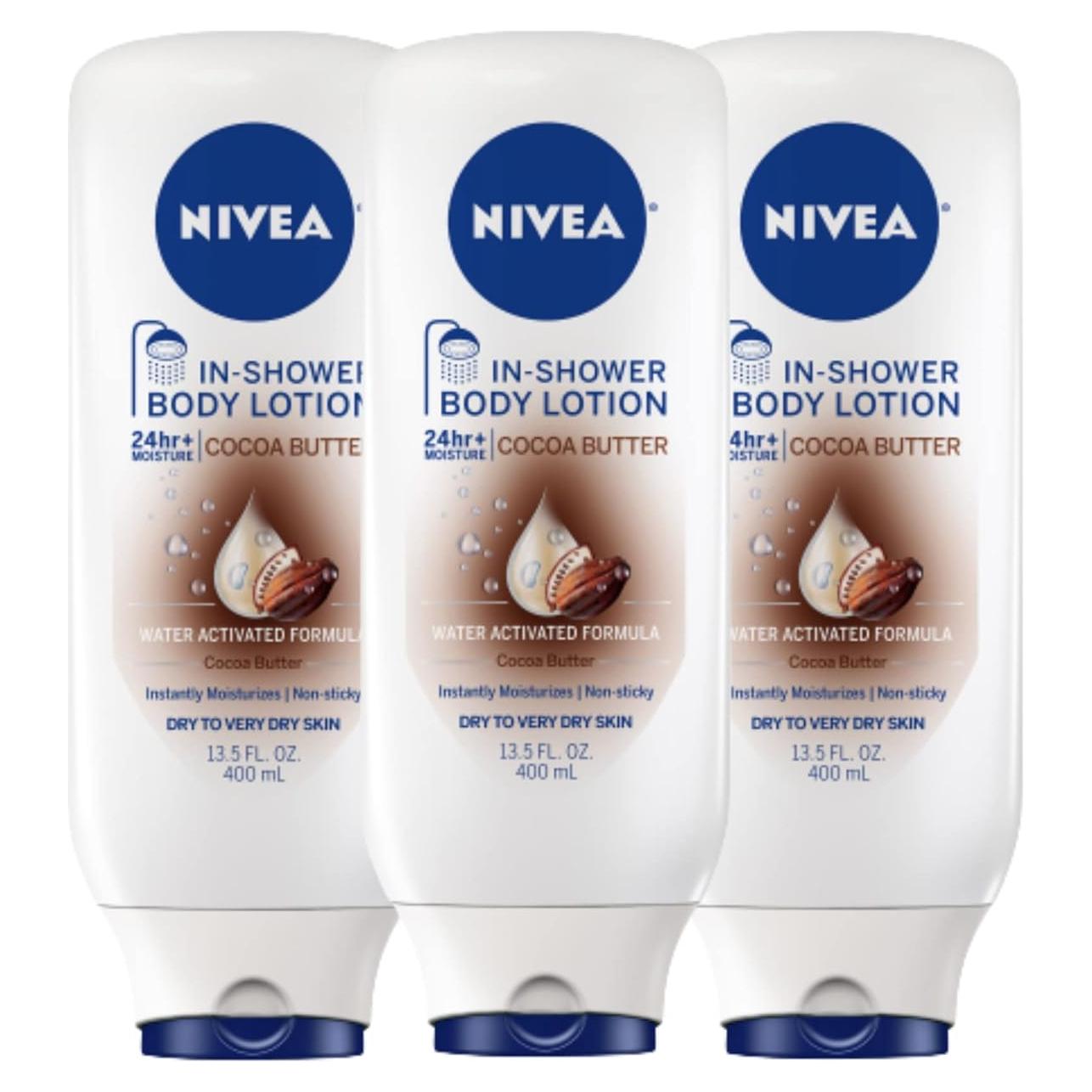 NIVEA Loción Corporal en Ducha Manteca de Cacao 400 ml x3