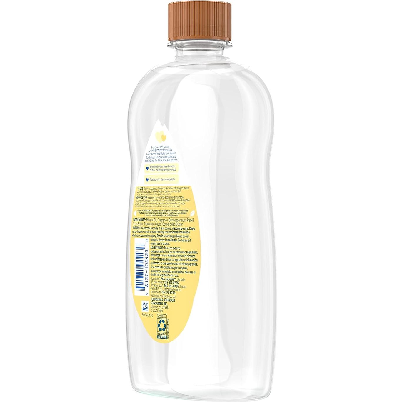 Aceite para Bebés Johnson's 591 ml Hipoalergénico con Karité