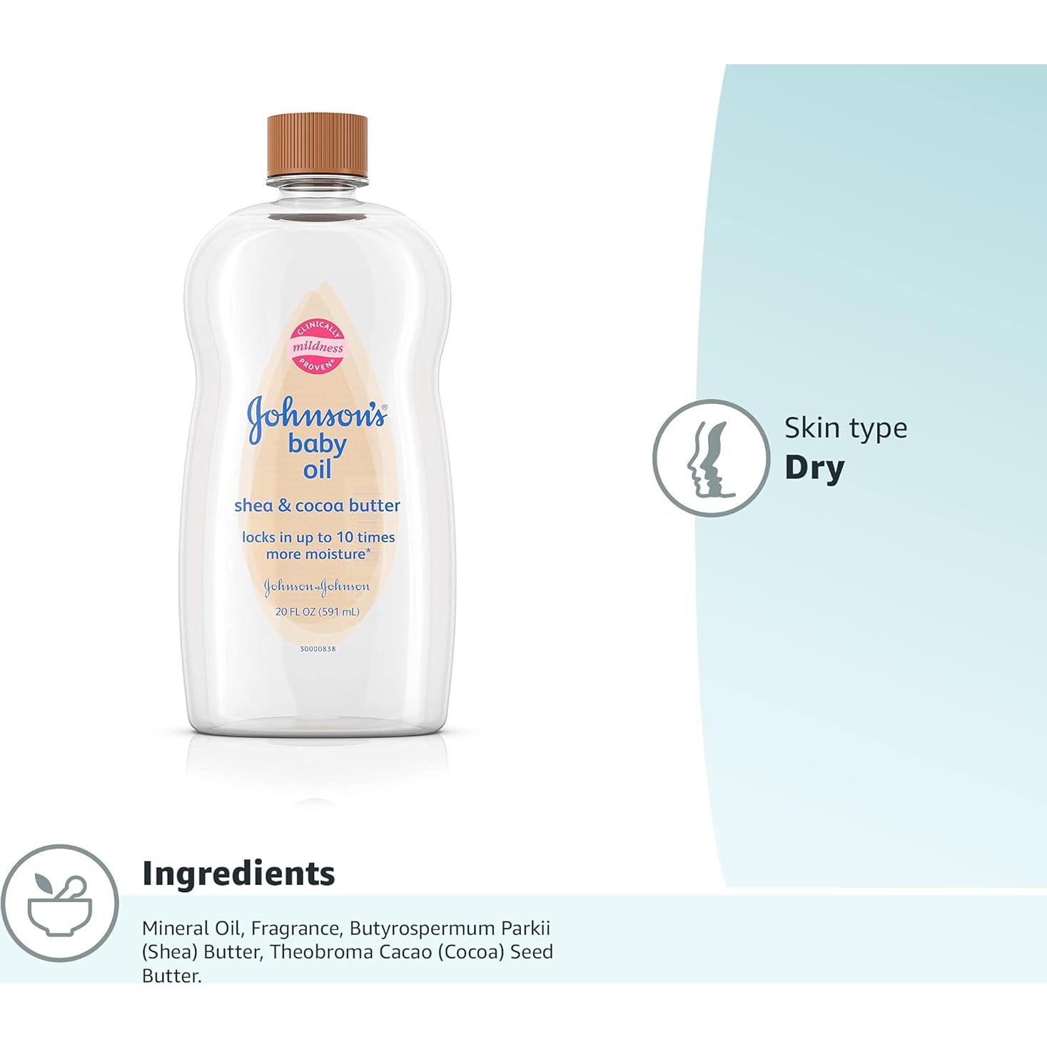 Aceite para Bebés Johnson's 591 ml Hipoalergénico con Karité