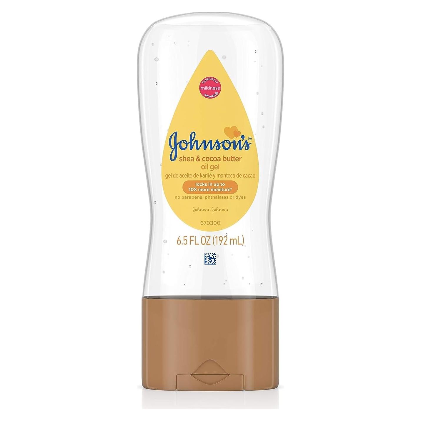 Gel de Aceite para Bebés Johnson 192.8 ml Hidratante Karité Cacao