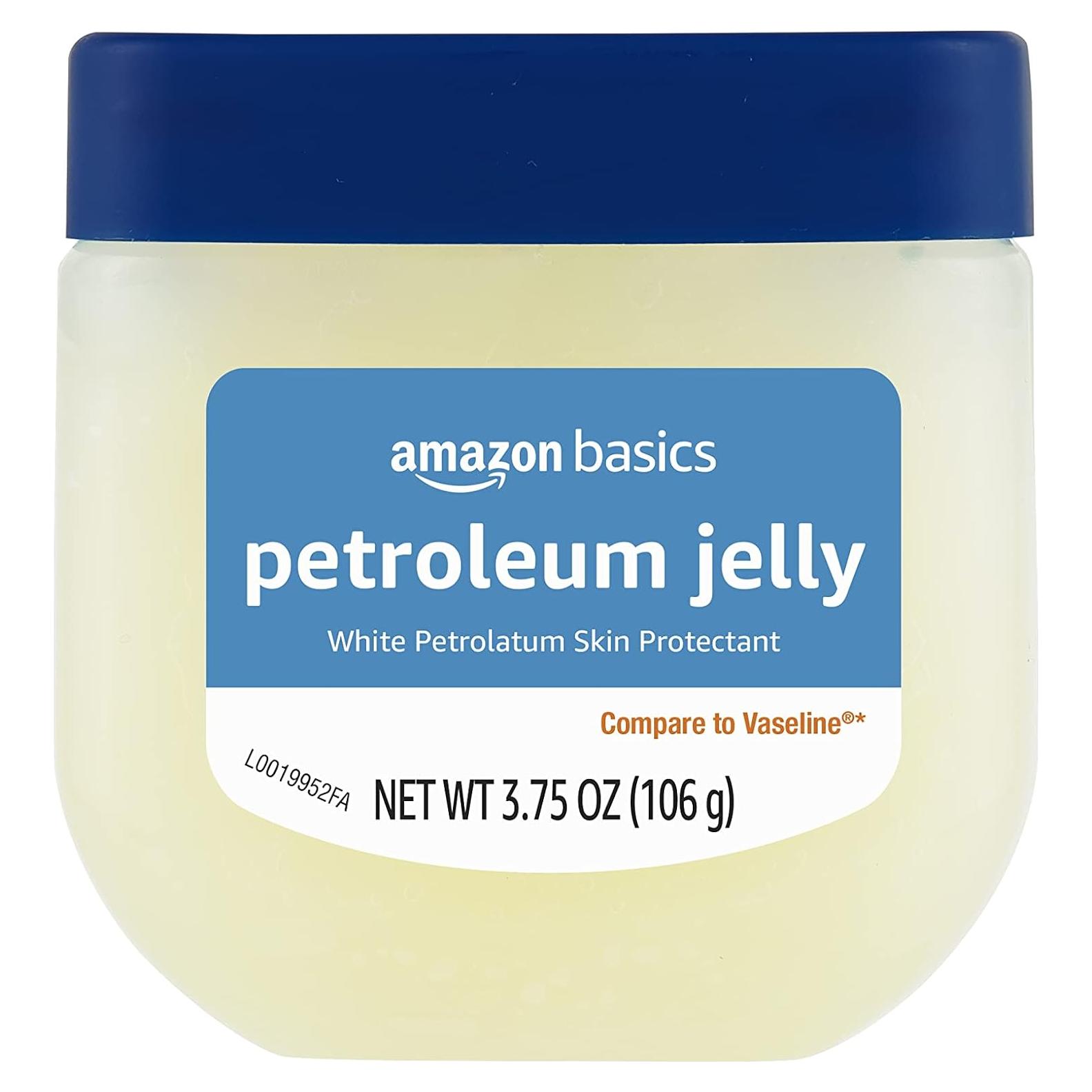 Petroleum Jelly White Petrolatum Skin Protectant, Unscented, 3.75 oz, 1-Pack, (Previously Solimo)