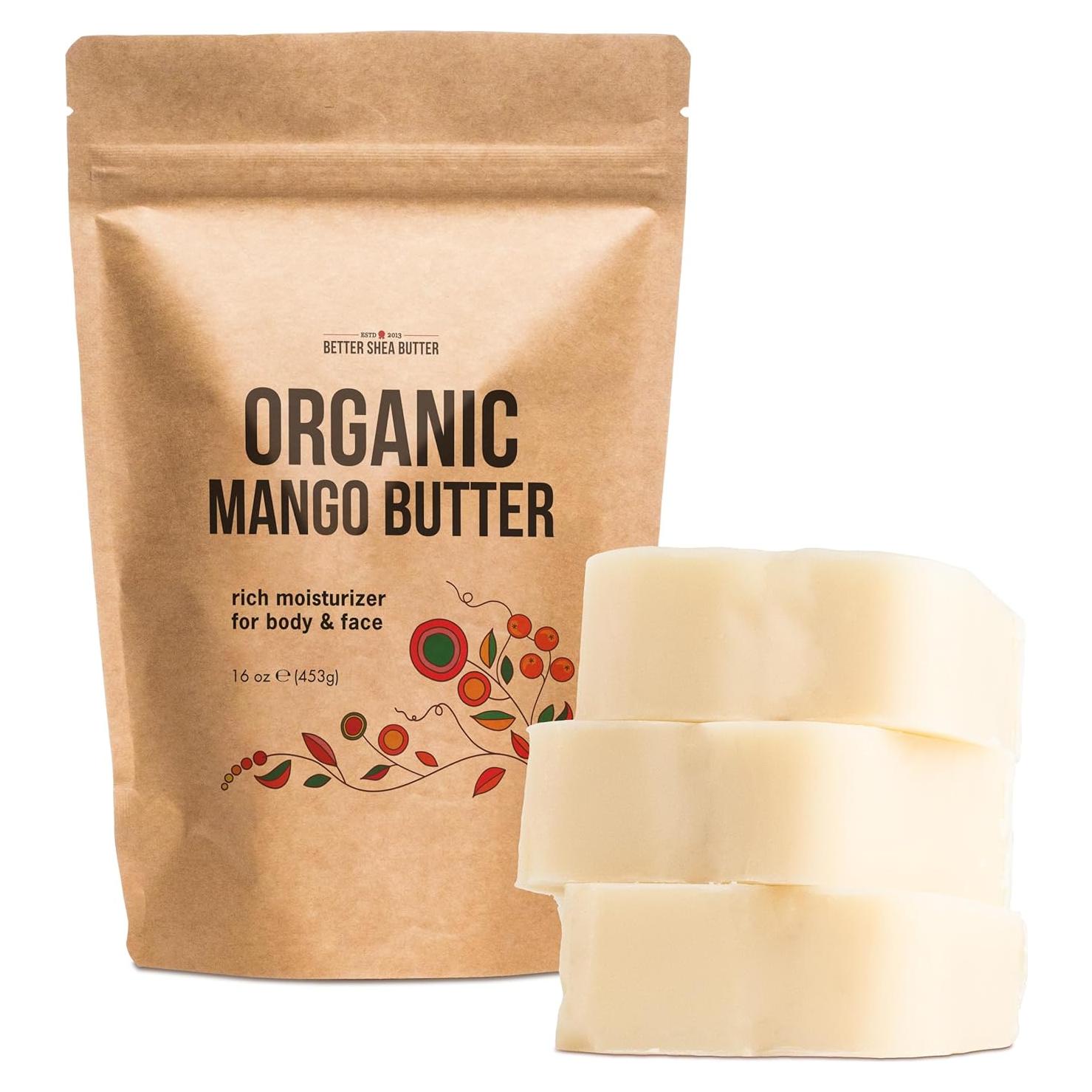 Manteca de Mango Orgánica 454g - Cruda y Sin Refinar para Piel y Cabello