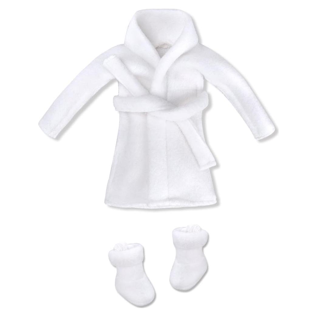 Bata de Navidad E-TING para Muñeca Elfo Blanca 20x12cm