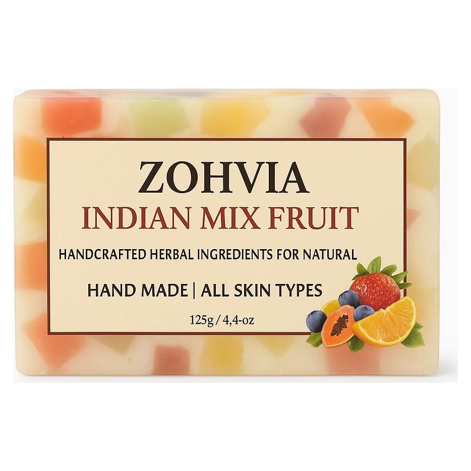 Jabón Natural Vegano Zohvia 125g con Extractos de Frutas