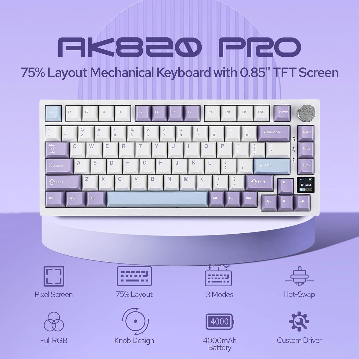 Teclado Mecánico EPOMAKER Ajazz AK820 Pro 75% Inalámbrico