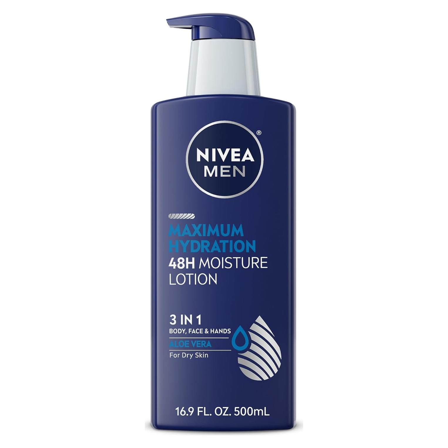 NIVEA MEN Loción Corporal Hidratante 500 ml Aloe Vera 48h