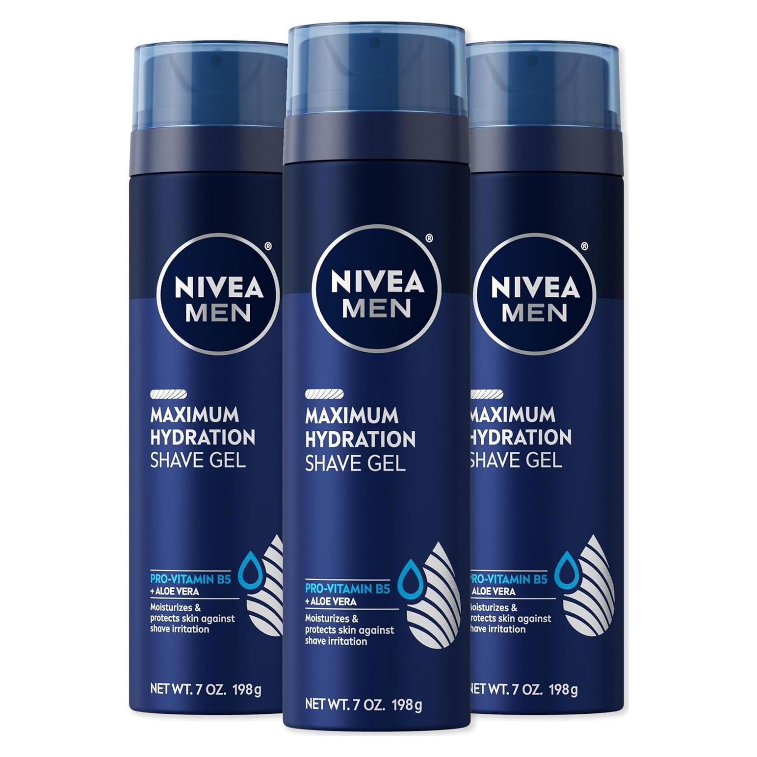 Gel de Afeitar NIVEA MEN Hidratación Máxima 3 Latas 198 g