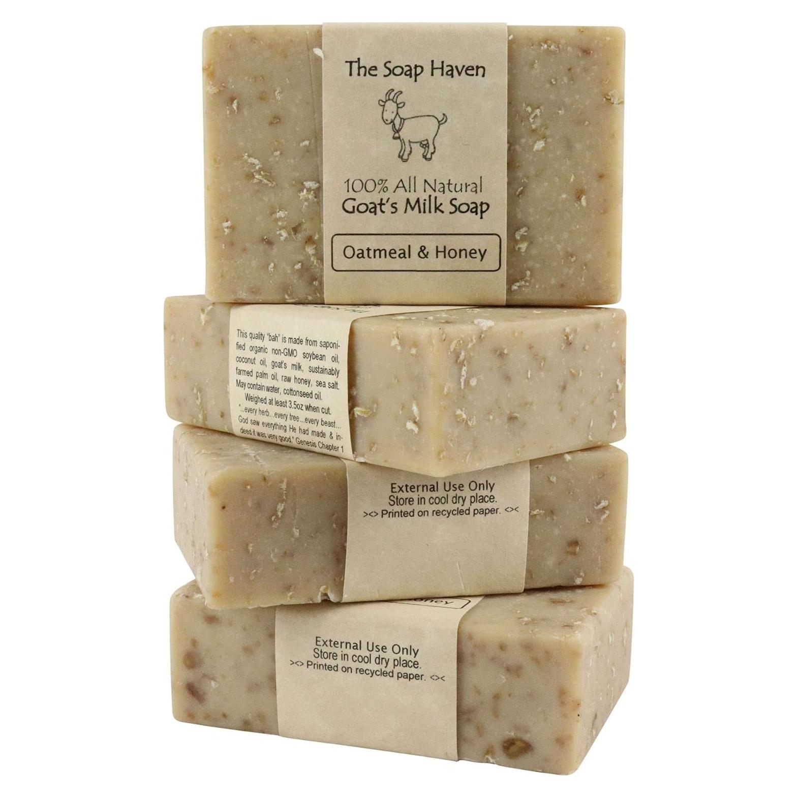 Jabón de Avena y Miel de Cabra The Soap Haven - 4 Barras Naturales