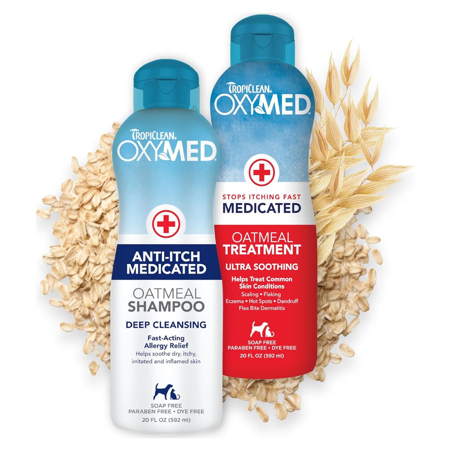 TropiClean OxyMed Champú y Acondicionador 2 en 1 para Gatos y Perros